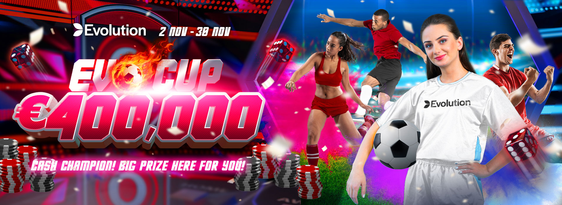 Evo Cup Cash Champion Big Prize here for you Web Banner - GamingSoft